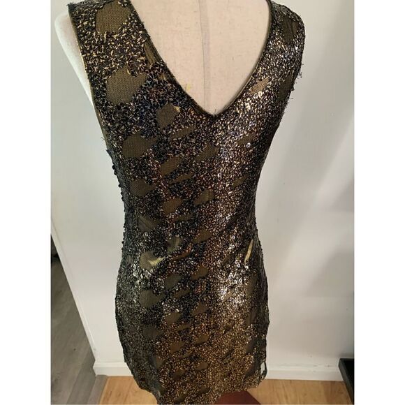 Express gold shinny sequins New Year’s Eve dress size xs - Picture 2 of 4